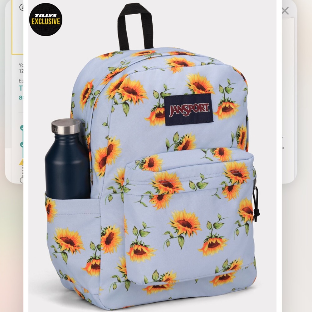 JANSPORT Yellow Sunflower Bookbag/ Backpack Tilly’s Exclusive
